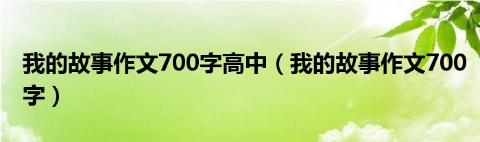 我的故事作文700字高中（我的故事作文700字）