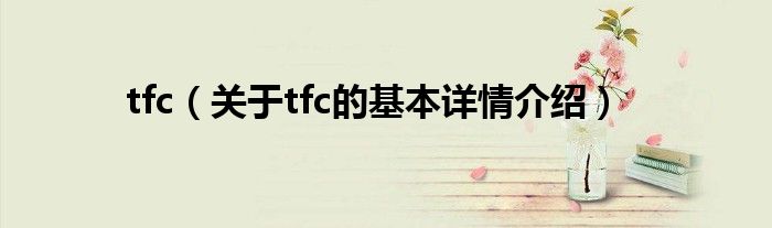 tfc（关于tfc的基本详情介绍）