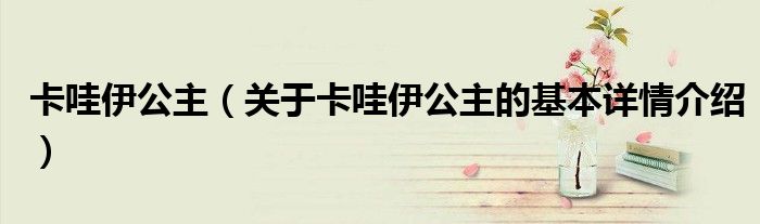 卡哇伊公主（关于卡哇伊公主的基本详情介绍）