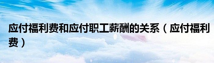 应付福利费和应付职工薪酬的关系（应付福利费）