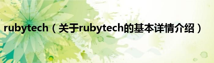 rubytech（关于rubytech的基本详情介绍）