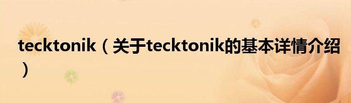 tecktonik（关于tecktonik的基本详情介绍）