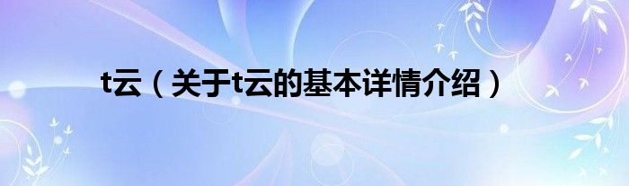 t云（关于t云的基本详情介绍）