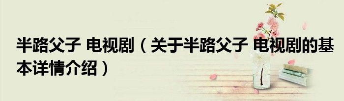 半路父子 电视剧（关于半路父子 电视剧的基本详情介绍）