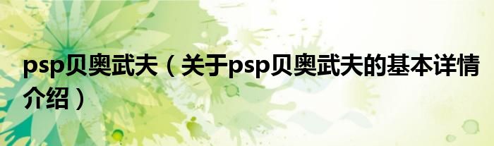 psp贝奥武夫（关于psp贝奥武夫的基本详情介绍）
