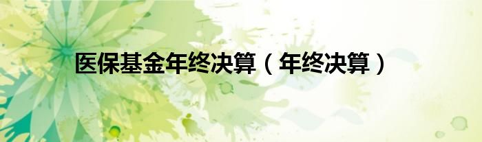 医保基金年终决算（年终决算）