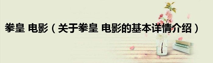 拳皇 电影（关于拳皇 电影的基本详情介绍）