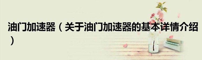 油门加速器（关于油门加速器的基本详情介绍）
