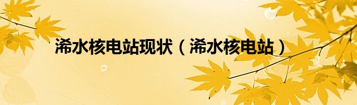 浠水核电站现状（浠水核电站）
