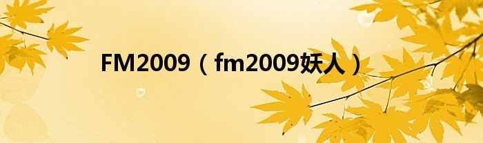 FM2009（fm2009妖人）