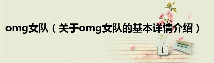 omg女队（关于omg女队的基本详情介绍）