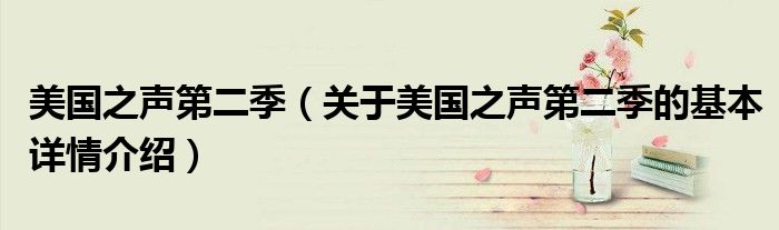 美国之声第二季（关于美国之声第二季的基本详情介绍）