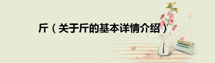 斤（关于斤的基本详情介绍）