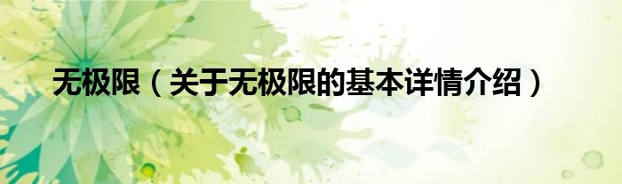 无极限（关于无极限的基本详情介绍）