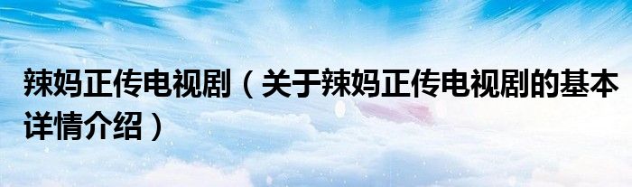 辣妈正传电视剧（关于辣妈正传电视剧的基本详情介绍）