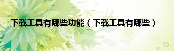 下载工具有哪些功能（下载工具有哪些）