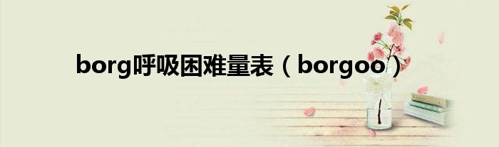 borg呼吸困难量表（borgoo）