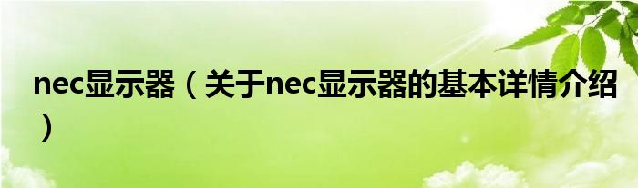 nec显示器（关于nec显示器的基本详情介绍）