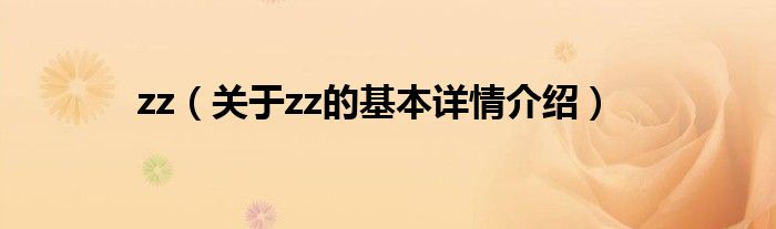 zz（关于zz的基本详情介绍）