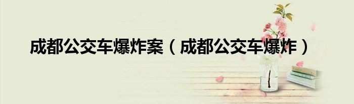 成都公交车爆炸案（成都公交车爆炸）