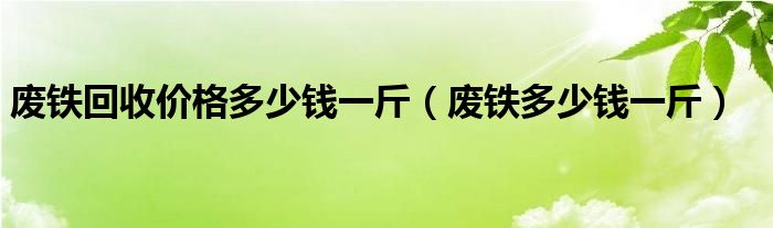 废铁回收价格多少钱一斤（废铁多少钱一斤）