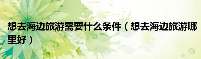 想去海边旅游需要什么条件（想去海边旅游哪里好）