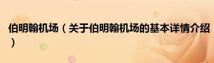 伯明翰机场（关于伯明翰机场的基本详情介绍）