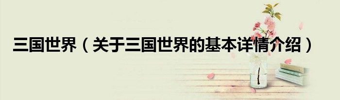 三国世界（关于三国世界的基本详情介绍）
