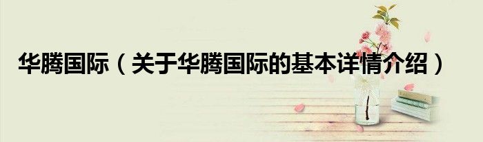 华腾国际（关于华腾国际的基本详情介绍）