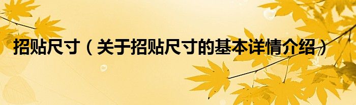招贴尺寸（关于招贴尺寸的基本详情介绍）