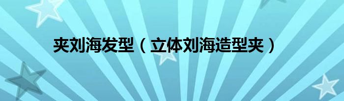 夹刘海发型（立体刘海造型夹）