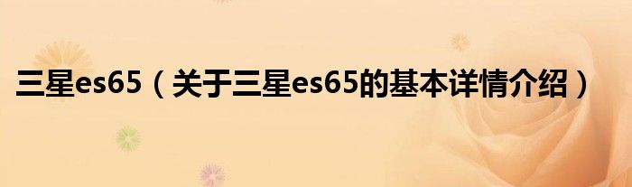 三星es65（关于三星es65的基本详情介绍）