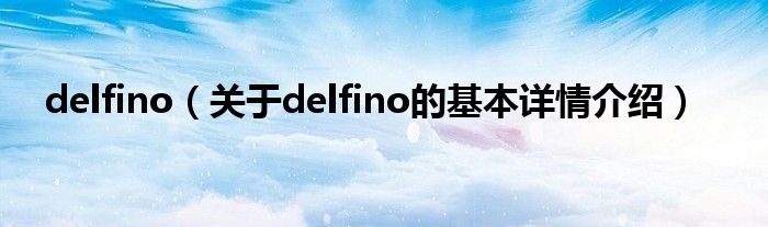 delfino（关于delfino的基本详情介绍）