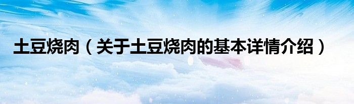 土豆烧肉（关于土豆烧肉的基本详情介绍）