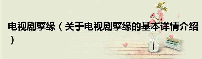 电视剧孽缘（关于电视剧孽缘的基本详情介绍）