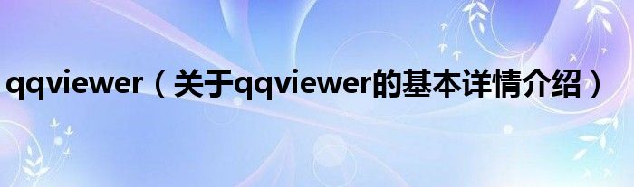 qqviewer（关于qqviewer的基本详情介绍）