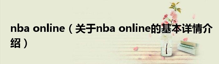 nba online（关于nba online的基本详情介绍）
