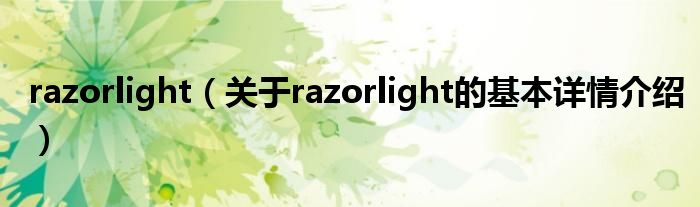 razorlight（关于razorlight的基本详情介绍）