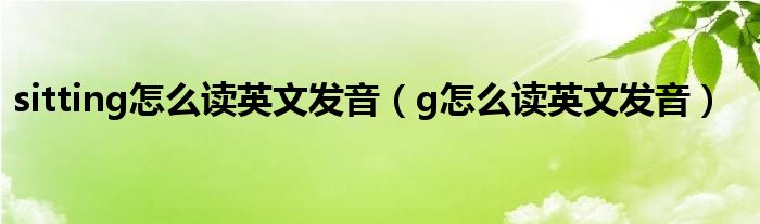 sitting怎么读英文发音（g怎么读英文发音）