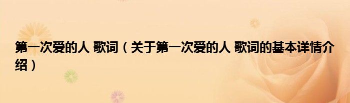 第一次爱的人 歌词（关于第一次爱的人 歌词的基本详情介绍）