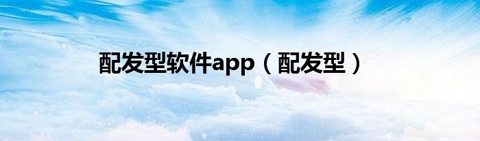 配发型软件app（配发型）