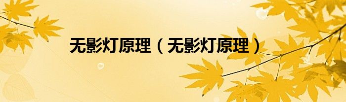 无影灯原理（无影灯原理）
