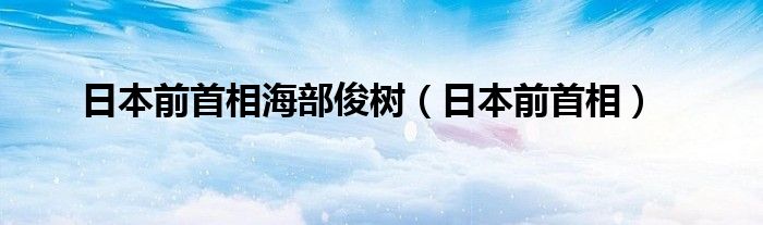 日本前首相海部俊树（日本前首相）