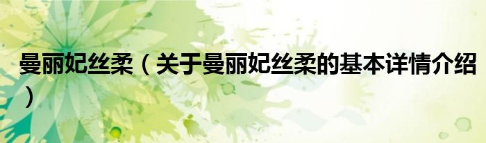 曼丽妃丝柔（关于曼丽妃丝柔的基本详情介绍）
