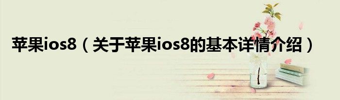 苹果ios8（关于苹果ios8的基本详情介绍）