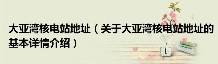大亚湾核电站地址（关于大亚湾核电站地址的基本详情介绍）