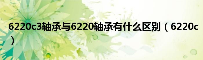 6220c3轴承与6220轴承有什么区别（6220c）
