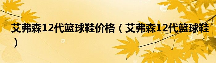 艾弗森12代篮球鞋价格（艾弗森12代篮球鞋）