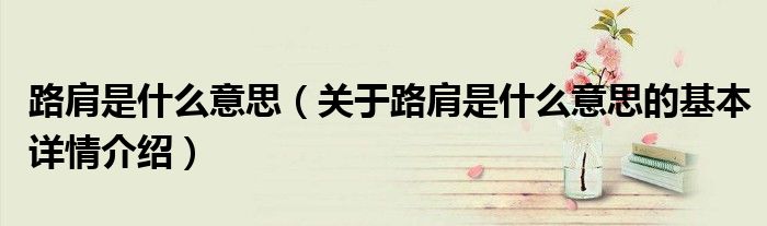 路肩是什么意思（关于路肩是什么意思的基本详情介绍）