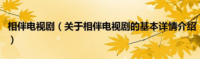 相伴电视剧（关于相伴电视剧的基本详情介绍）
